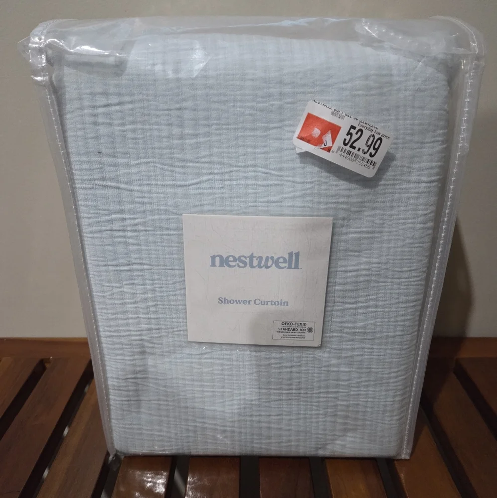 Nestwell Light Blue Shower Curtain NEW